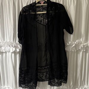 Sheer Black Lace and sheer lightweight cardigan